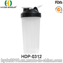 BPA freie Plastikprotein-Pulver-Flasche, 700ml eben Plastikschütteln-Flasche mit Ss-Kugel (HDP-0312)